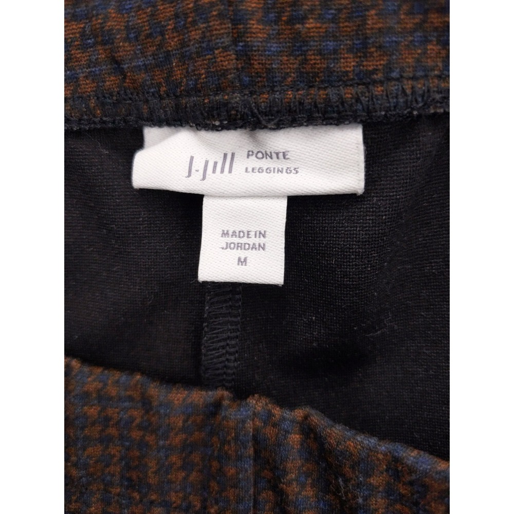 j Jill Ponte Leggings Houndstooth Brown Blue Women's Size M - Picture 8 of 10